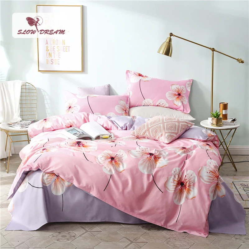 SlowDream Duvet Cover With Zipper Flat Sheet Pillowcase Complete Bedding Set Bed Linen Pink Bedspread Decor Double Home Textiles
SlowDream Duvet Cover With Zipper Flat Sheet Pillowcase Complete Bedding Set Bed Linen Pink Bedspread Decor Double Home Textiles