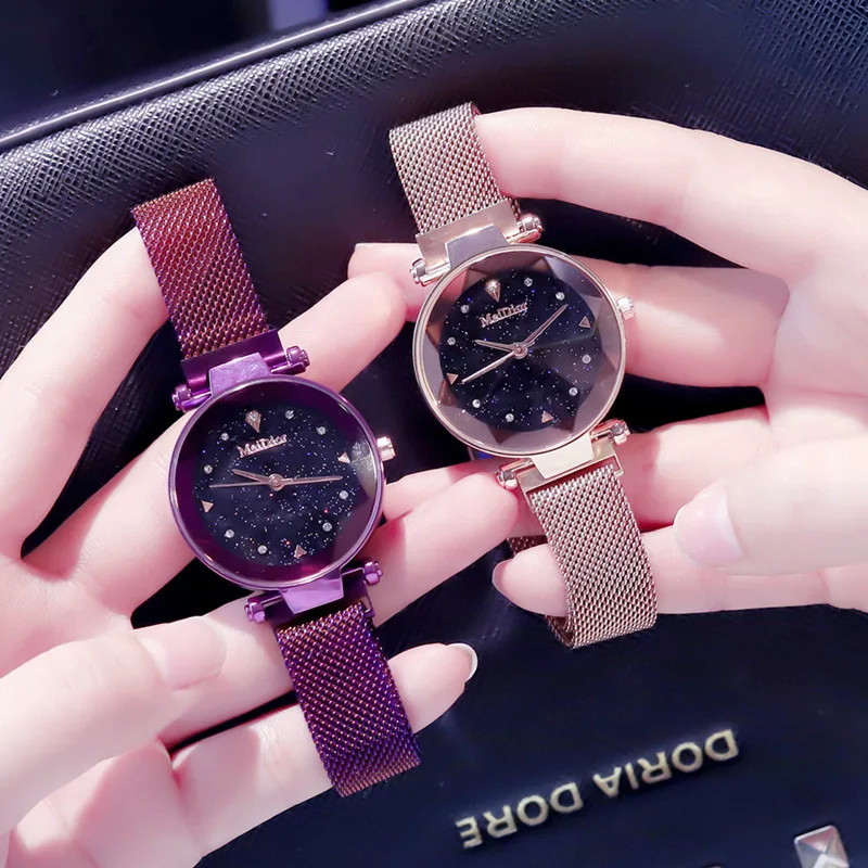 Creative 3D Starry Face Exquisite Magnet Magnetic Force Unique Band Women Luxury Quartz Watches Ladies Dress Wristwatches Watch
Creative 3D Starry Face Exquisite Magnet Magnetic Force Unique Band Women Luxury Quartz Watches Ladies Dress Wristwatches Watch