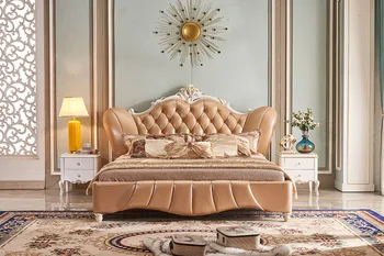 Europe and America Genuine leather bed frame Soft Beds Home Bedroom Furniture cama muebles de dormitorio / camas quarto 1.8*2 m
Europe and America Genuine leather bed frame Soft Beds Home Bedroom Furniture cama muebles de dormitorio / camas quarto 1.8*2 m