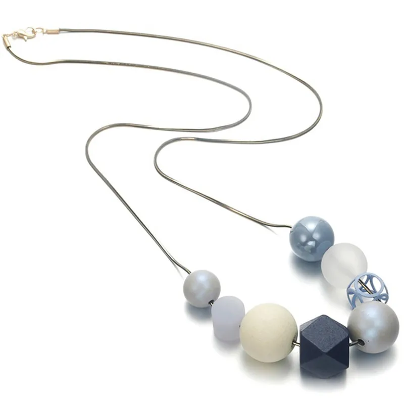 Pinksee Elegant Acrylic Beads Necklace for Women Geometric & Pendant Statement Collar Charm Jewelry Gifts | Украшения и