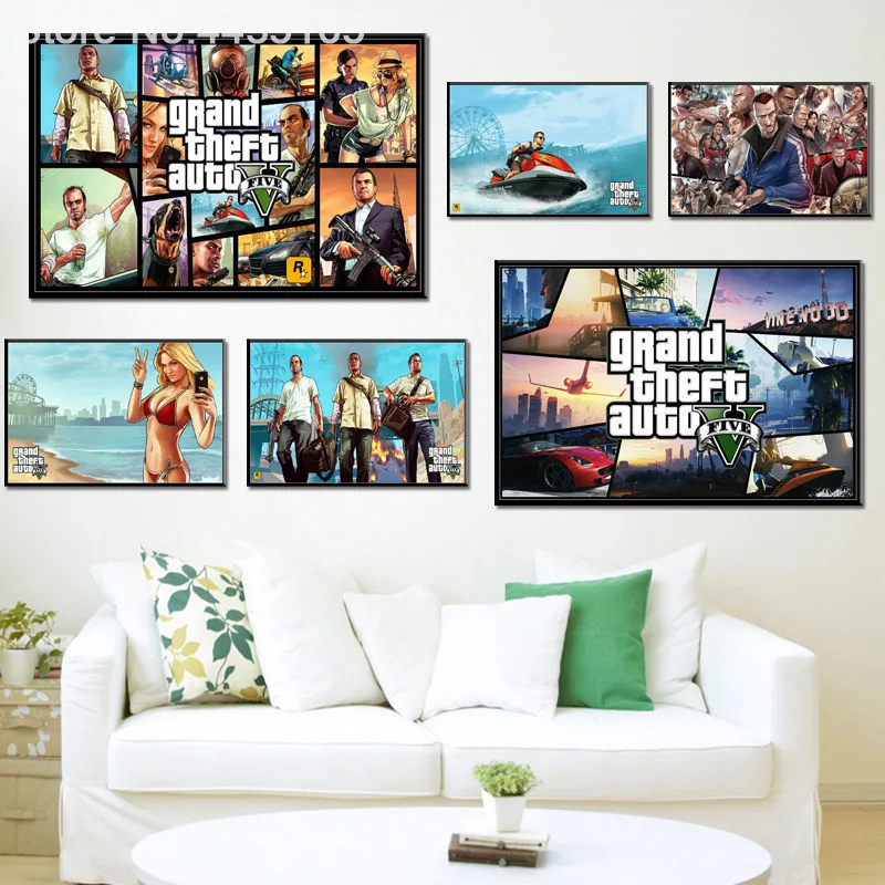 Постеры и принты Grand Theft Auto V Game GTA 5 сексуальный персонаж Kate Upton Настенная картина