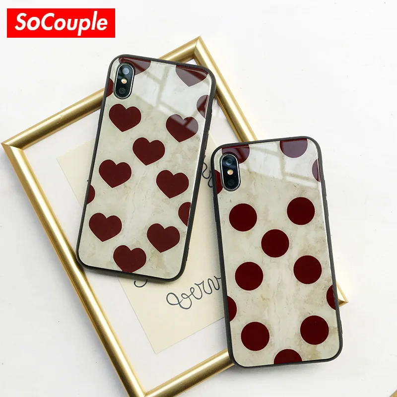 SoCouple Glass Phone Case For iphone X XR 7 8 6 6s plus Love Heart Wave point Case For iphone Xs max Luxury Mirror Case Cover
SoCouple Glass Phone Case For iphone X XR 7 8 6 6s plus Love Heart Wave point Case For iphone Xs max Luxury Mirror Case Cover