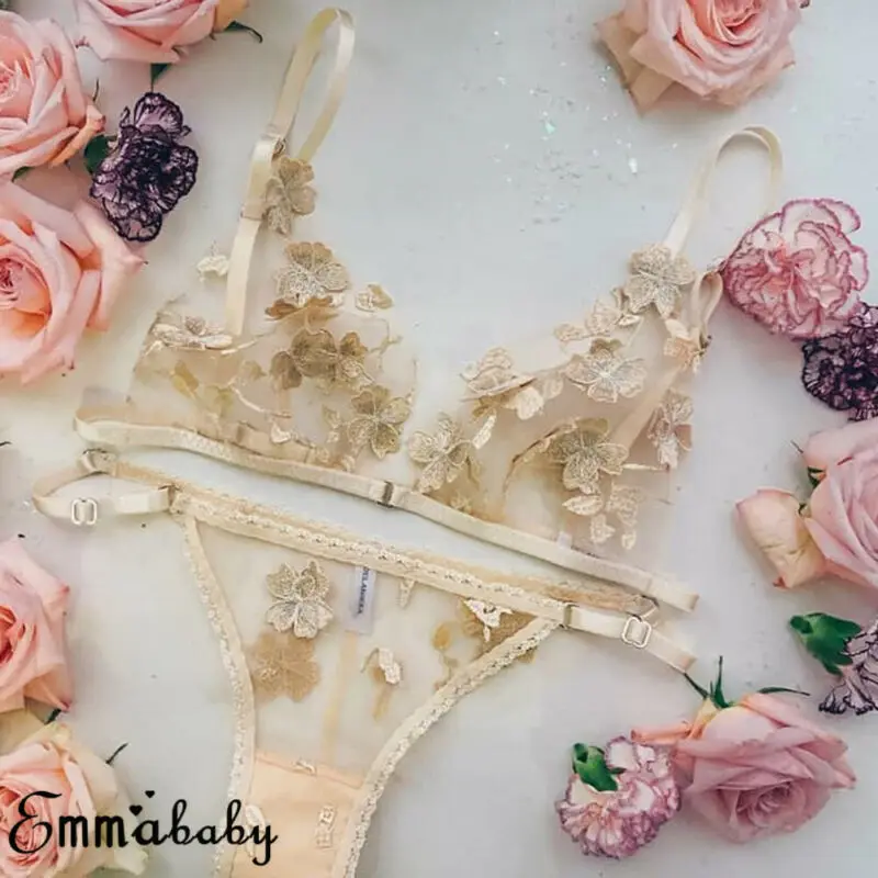 2PCS Womens Sexy Underwear Lace Floral Bralette Bralet Bra Bustier Crop Top Sheer G-String Underwear Hot
2PCS Womens Sexy Underwear Lace Floral Bralette Bralet Bra Bustier Crop Top Sheer G-String Underwear Hot