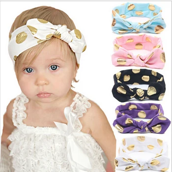 

Polka New Fashion Colorful Headbands Bow Lovely Hairband For Girls Dot Bandana Turban Knot Headband Baby Hair Accesories 2020