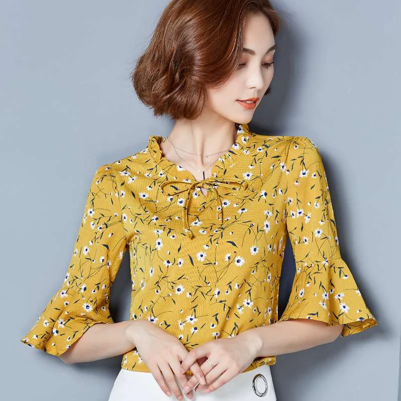 Women Blouse Fashion 2019 Summer Flare Sleeve blusas Plus Size Shirt Women Blouses Chiffon Ladies Ruffle Top haut femme
Women Blouse Fashion 2019 Summer Flare Sleeve blusas Plus Size Shirt Women Blouses Chiffon Ladies Ruffle Top haut femme