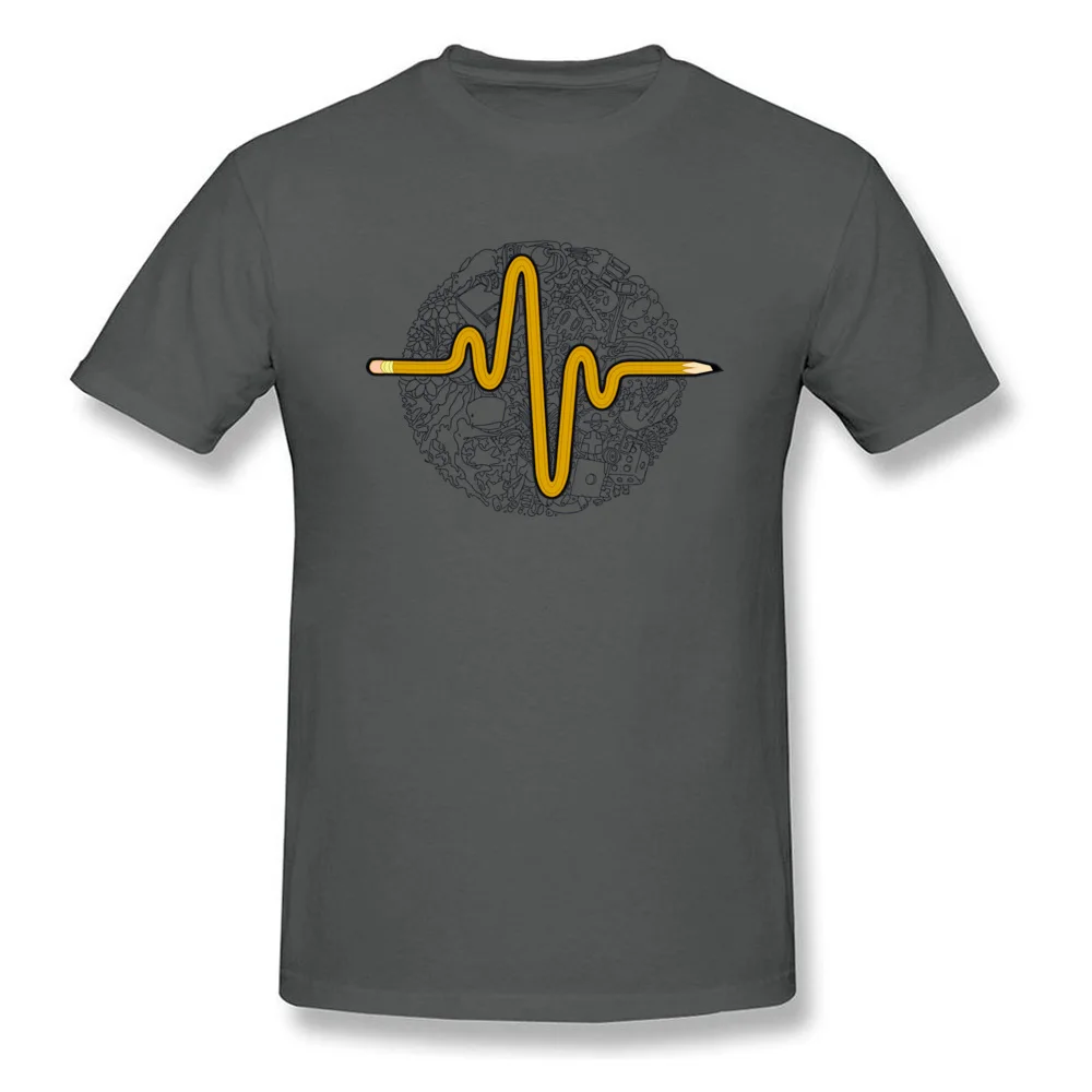 Pencil Pulse 100% Cotton Camisa Tops Shirts High Quality Short Sleeve Men's T Shirt Normal Autumn Tees O-Neck Wholesale Pencil Pulse carbon