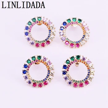 5Pairs Rainbow cz circle stud earring Gold Filled Cubic zirconia micro pave colorful women jewelry earrings
5Pairs Rainbow cz circle stud earring Gold Filled Cubic zirconia micro pave colorful women jewelry earrings