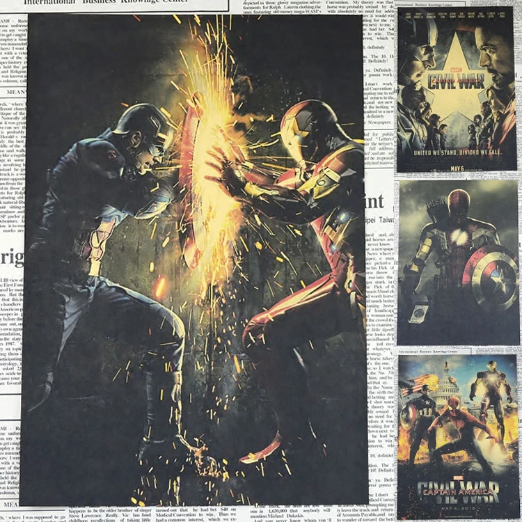 Iron Man spider man Captain America Old Generation wall picture Vintage Poster HD Bar/cafe Retro Wall Art Crafts Sticker 21*30cm
Iron Man spider man Captain America Old Generation wall picture Vintage Poster HD Bar/cafe Retro Wall Art Crafts Sticker 21*30cm