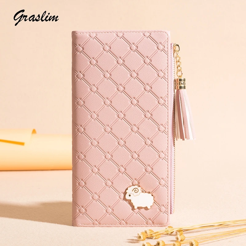 2019 New Fashion Women Wallets Tassel Cartoon Long Purse Small Lamb Hardware Female Wallets Clutch PU Leather Card Holder bags
2019 New Fashion Women Wallets Tassel Cartoon Long Purse Small Lamb Hardware Female Wallets Clutch PU Leather Card Holder bags