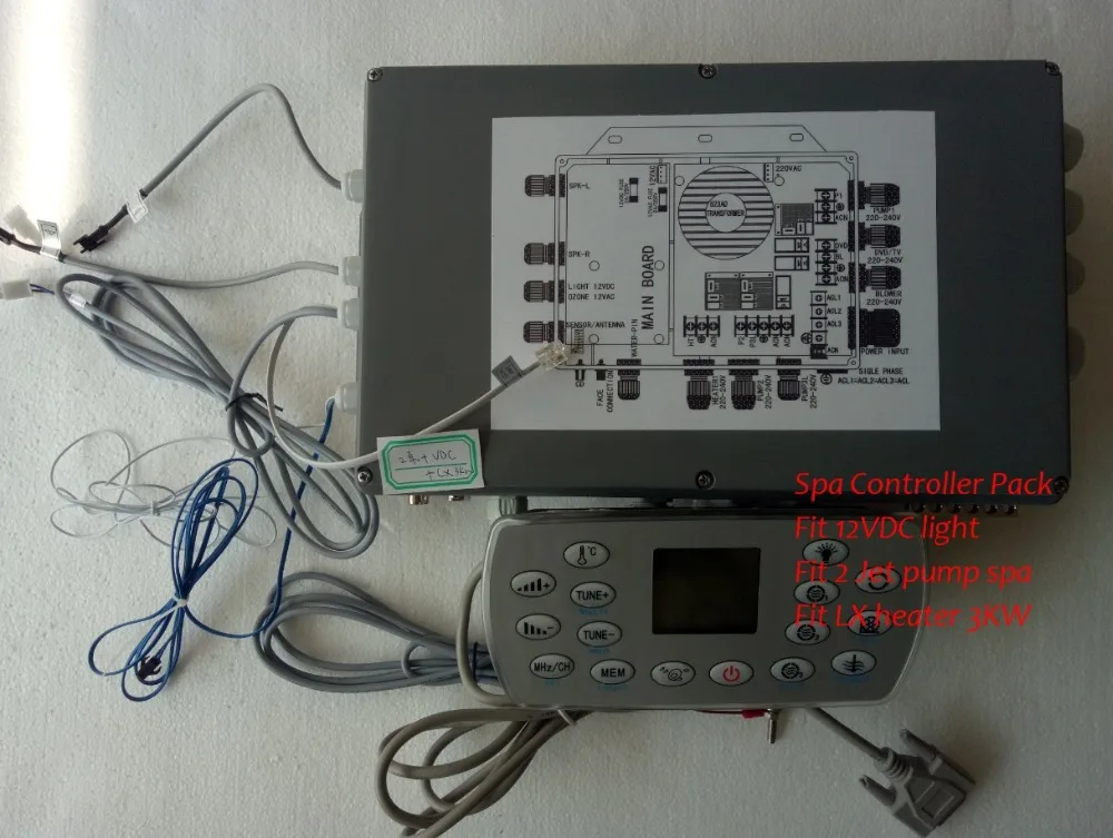 Spa Controller Pack 2 PUMP + 12 VDC Light + 3kw heater 1210001