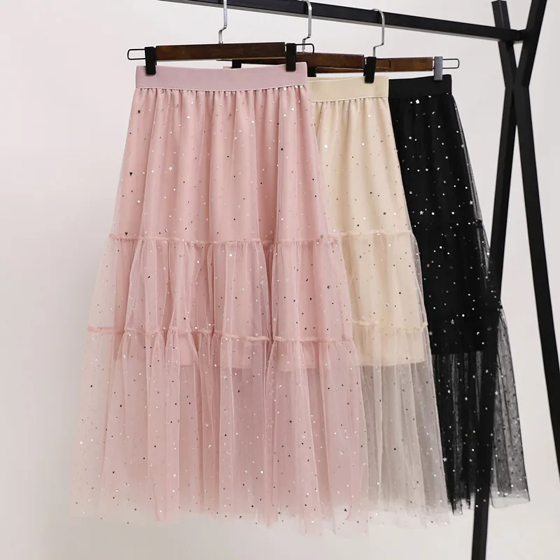HAMALIEL Elegant Spring Women Mesh Skirts 2019 Fashion High Waist Pink Sequins Stars Skirts Plus Size Tulle Ball Gown Skirts
HAMALIEL Elegant Spring Women Mesh Skirts 2019 Fashion High Waist Pink Sequins Stars Skirts Plus Size Tulle Ball Gown Skirts