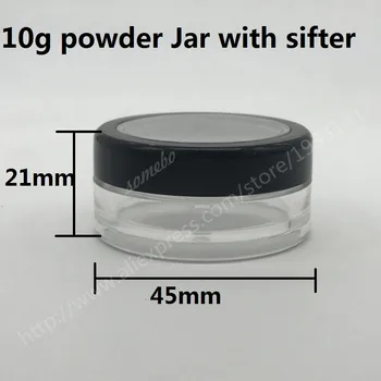 Hot sale 10pcs/lot 10g powder Jar, Empty Plastic Jar with sifter , Cosmetic Bottle With Black Lid with a Window
Hot sale 10pcs/lot 10g powder Jar, Empty Plastic Jar with sifter , Cosmetic Bottle With Black Lid with a Window