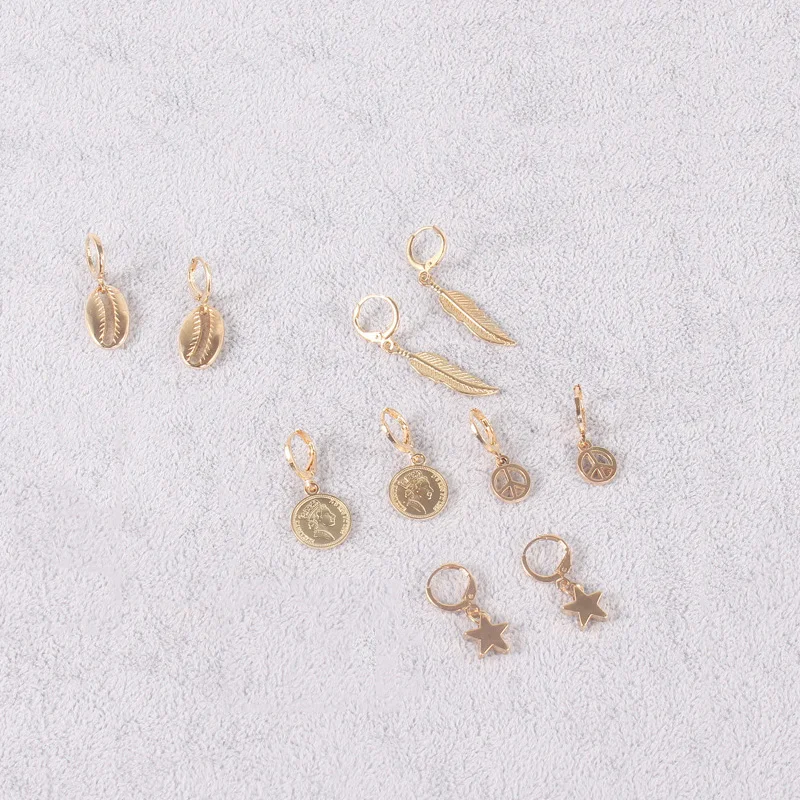 WTLTC Bohe Drop Star Feather Coin Hoop Earrings for Women Chic Small Huggie Hoops Earrings Ear Helix Cartilage Piercing Earrings
WTLTC Bohe Drop Star Feather Coin Hoop Earrings for Women Chic Small Huggie Hoops Earrings Ear Helix Cartilage Piercing Earrings