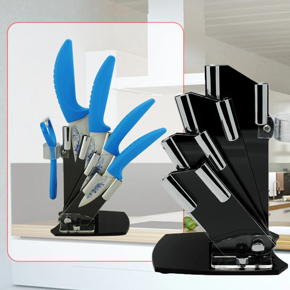 5-Pieces Set Knife Stand , Used For 3" 4" 5" 6" Ceramic Knife + One Peeler High Grade Acrylic Knife Holder Black
5-Pieces Set Knife Stand , Used For 3" 4" 5" 6" Ceramic Knife + One Peeler High Grade Acrylic Knife Holder Black
