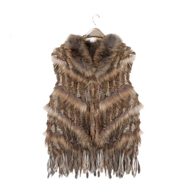 ZY88026 2016 New Real Knitting Women Winter Rabbit Fur with Tassels Raccoon Fur Trimming Collar Fur Vest Waistcoat Gilet
ZY88026 2016 New Real Knitting Women Winter Rabbit Fur with Tassels Raccoon Fur Trimming Collar Fur Vest Waistcoat Gilet