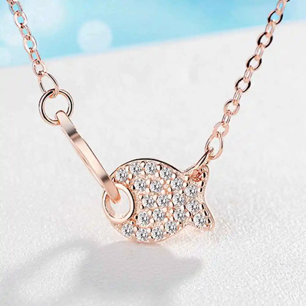 Lovely Cute Fish Rhinestone Pendant Necklace For Girls 925 Sterling Silver Wedding Jewelry 18 inch Chain Necklace
Lovely Cute Fish Rhinestone Pendant Necklace For Girls 925 Sterling Silver Wedding Jewelry 18 inch Chain Necklace