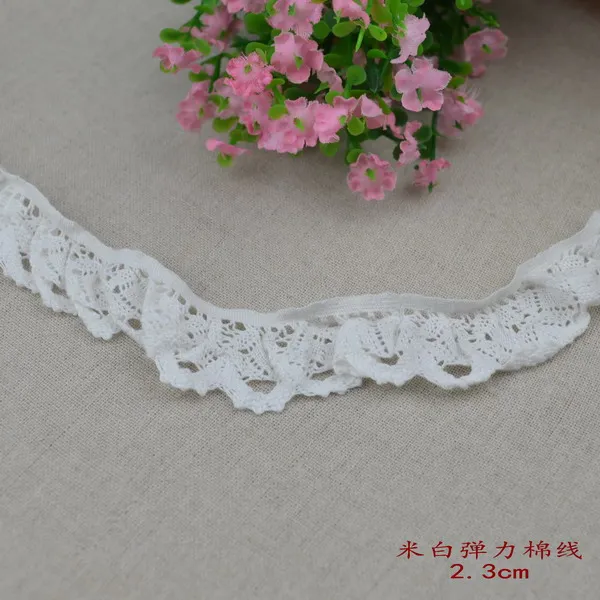 10yards /lot 2.3cm DIY clothing accessories ivory cotton stretch lace cuff folds bottom leg elasticity decorative lace trim
10yards /lot 2.3cm DIY clothing accessories ivory cotton stretch lace cuff folds bottom leg elasticity decorative lace trim