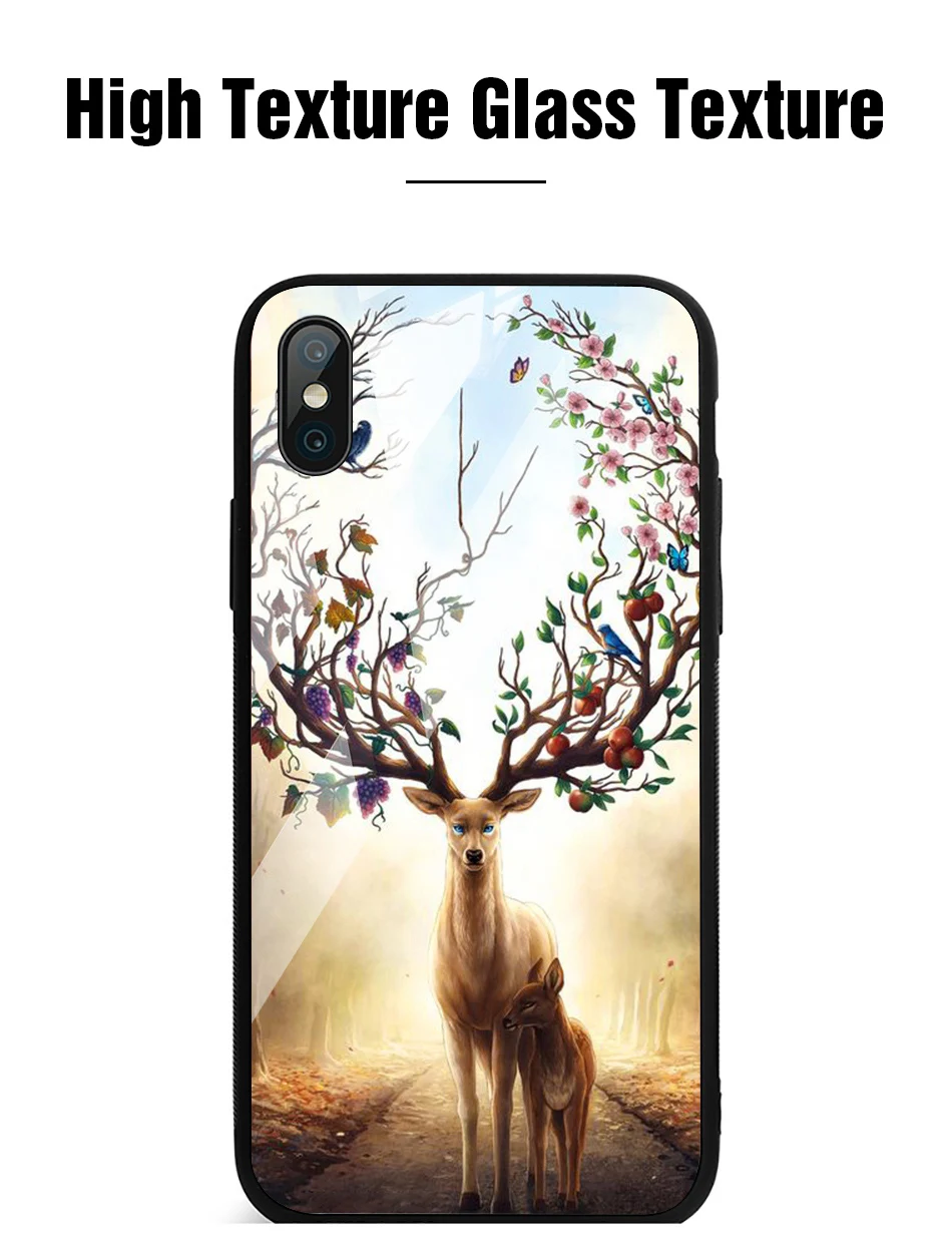 TOMKAS Animal Glass Case For iPhone X 8 7 6s 10 Cover Phone Cases For iPhone X 7 8 6 s Plus Case Luxury Cute TPU PC Covers Coque (1)