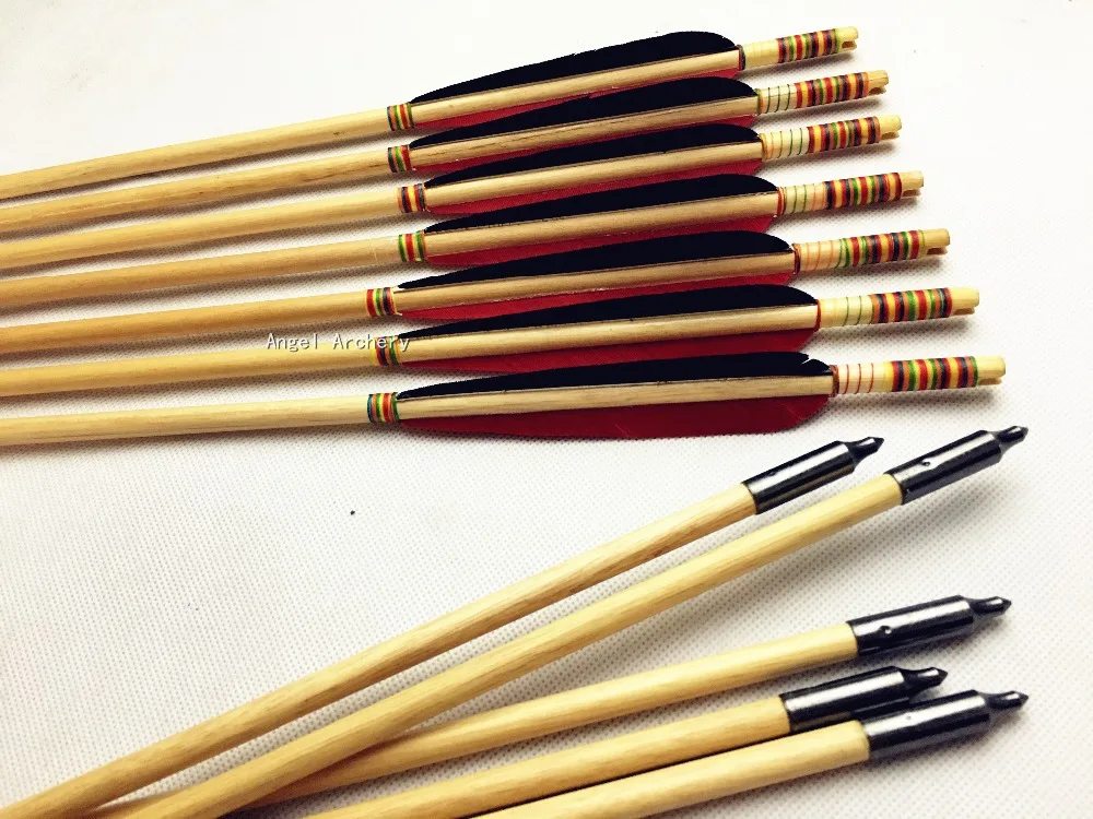 12pcs Archery Wooden Target Shaft Arrows with Turkey Feather Fletching for Recurve Bow longbow hunting
12pcs Archery Wooden Target Shaft Arrows with Turkey Feather Fletching for Recurve Bow longbow hunting