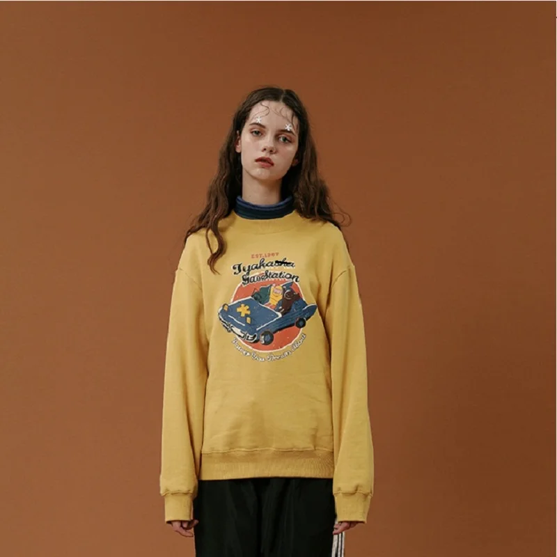2018 New Fashion Corduroy Long Sleeves Letter Harajuku Print Girl Yellow Pullovers Tops O-neck Woman Sweatshirts Coat
2018 New Fashion Corduroy Long Sleeves Letter Harajuku Print Girl Yellow Pullovers Tops O-neck Woman Sweatshirts Coat