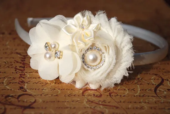 Girl chiffon Flower Headband Wedding Bridal Bridesmaid shabby flower pearl Hairband Hair Accessories
Girl chiffon Flower Headband Wedding Bridal Bridesmaid shabby flower pearl Hairband Hair Accessories