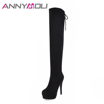 ANNYMOLI Winter Women Thigh High Boots Platform Extreme High Heel Boots Velvet Over the Knee Boots Sexy Autumn Shoes Black Gray
ANNYMOLI Winter Women Thigh High Boots Platform Extreme High Heel Boots Velvet Over the Knee Boots Sexy Autumn Shoes Black Gray