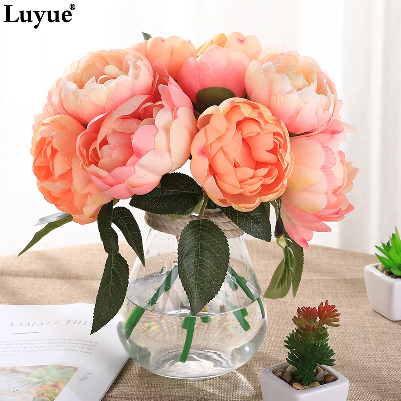 Luyue 6 Pieces/lot Artificial Flower Peony Bouquet for Wedding Decoration Silk Flower Home Fake Flowers Several Colors
Luyue 6 Pieces/lot Artificial Flower Peony Bouquet for Wedding Decoration Silk Flower Home Fake Flowers Several Colors