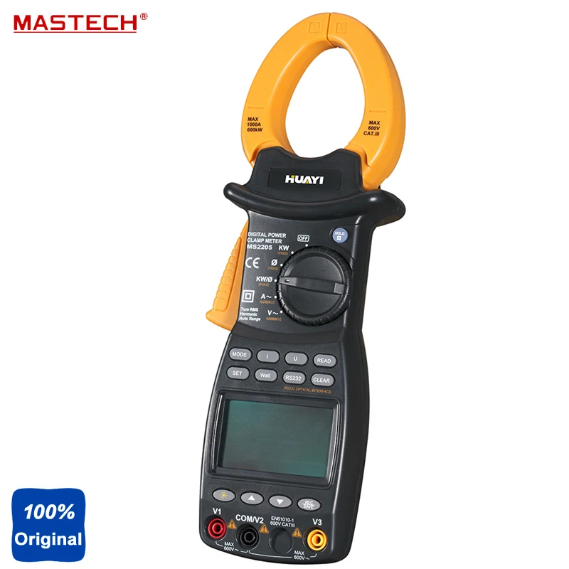 MASTECH MS2205 Digital Power Clamp Meter Three Phase Harmonic Tester with RS232 Interface
