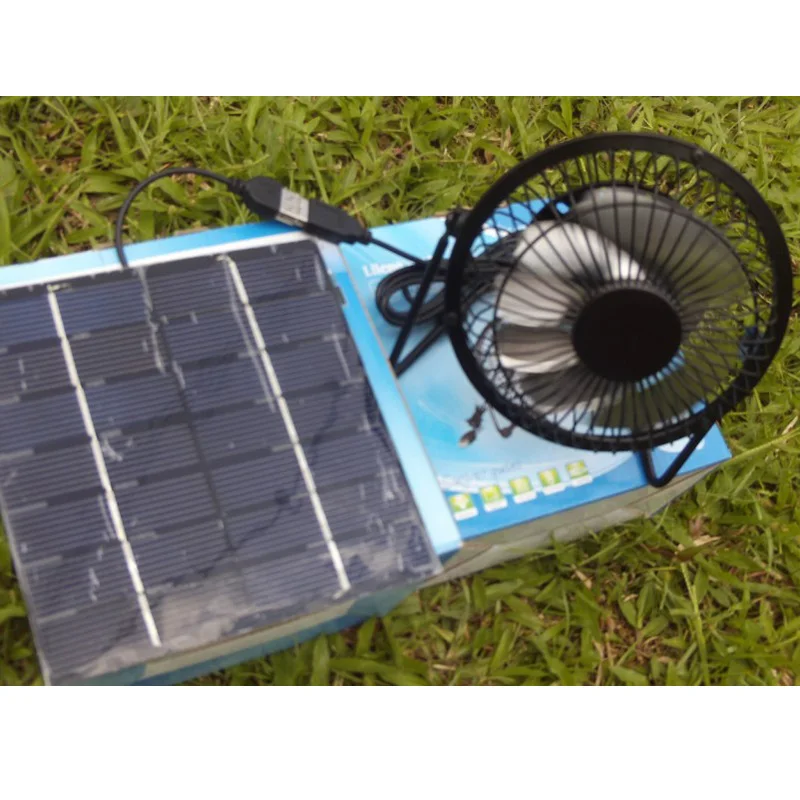 Мини вентилятор с Usb и солнечной панелью 4 дюйма 6 дюймов размер 5 Вт алюминиевым