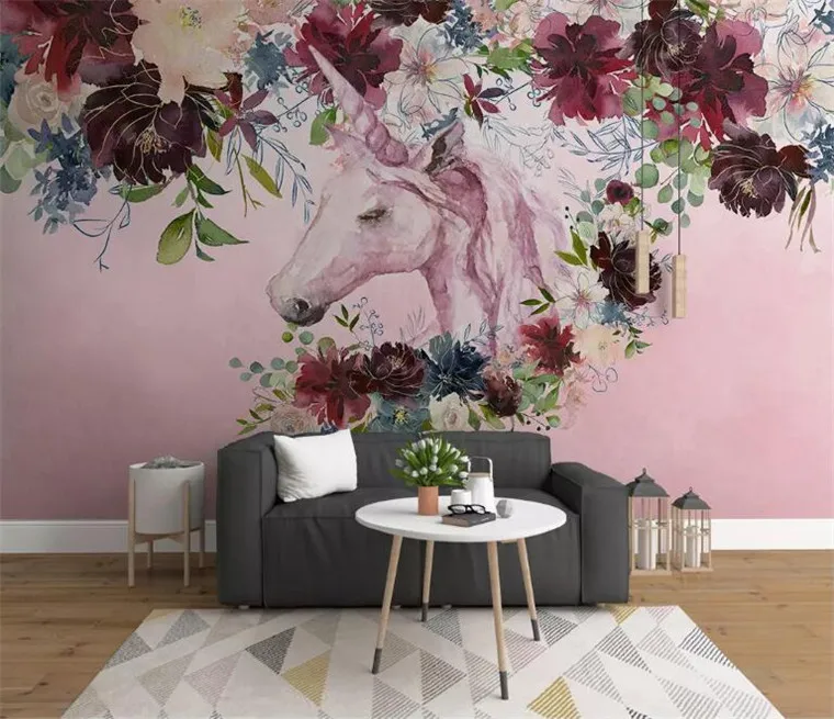New fashion personality silk cloth 3d wallpaper Nordic simplicity unicorn floral background wall painting papier peint
New fashion personality silk cloth 3d wallpaper Nordic simplicity unicorn floral background wall painting papier peint