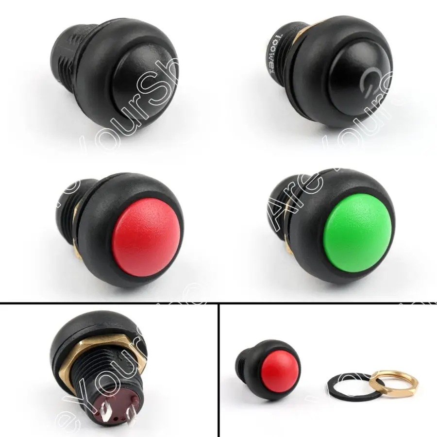 Areyourshop Push Button Switch 12mm ON/OFF Self-Locking Industrial Grade Waterproof 5A 250VAC / 8A 1
Areyourshop Push Button Switch 12mm ON/OFF Self-Locking Industrial Grade Waterproof 5A 250VAC / 8A 1