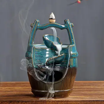 Retro Bucket Backflow Incense Burner Hollow Gourd Shape Ceramic Censer Smoke Waterfall Incense Cones Holder Incense Crafts
Retro Bucket Backflow Incense Burner Hollow Gourd Shape Ceramic Censer Smoke Waterfall Incense Cones Holder Incense Crafts