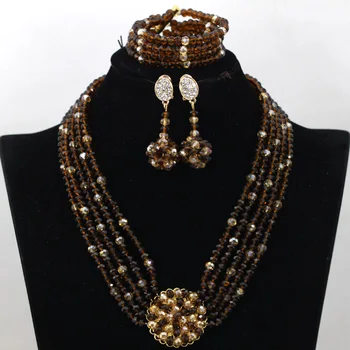 Beautiful Chocolate Brown Chunky African Jewelry Sets Party Flower Brooch Crystal Necklace Earrings Bracelet Free ship QW368
Beautiful Chocolate Brown Chunky African Jewelry Sets Party Flower Brooch Crystal Necklace Earrings Bracelet Free ship QW368