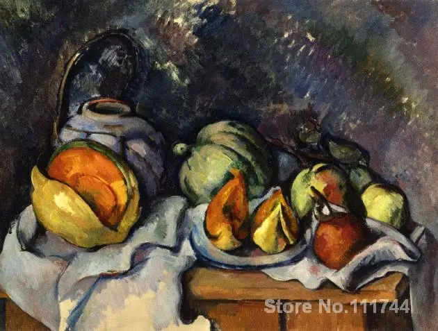 

art impressionism Still Life with Fruit and a Ginger Pot Paul Cezanne paintings reproduction High quality Hand painted