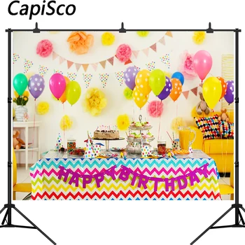 Capisco Balloons cake Birthday Party Scene Baby Photography Backdrops Custom Photographic Backgrounds For Home Photo Studio
Capisco Balloons cake Birthday Party Scene Baby Photography Backdrops Custom Photographic Backgrounds For Home Photo Studio