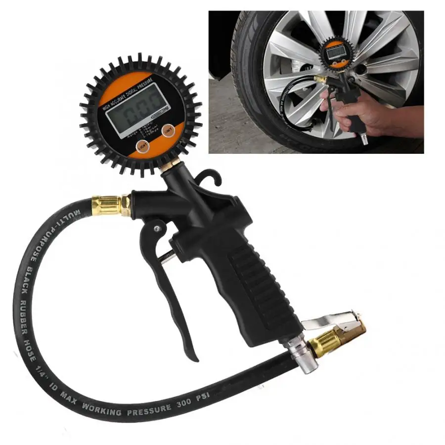 Tire Inflator Gauge Car Motorcycle Digital Tire Inflator Pump Gun Tyre Pressure Gauge Air Inflation zinc alloy Black Universal
Tire Inflator Gauge Car Motorcycle Digital Tire Inflator Pump Gun Tyre Pressure Gauge Air Inflation zinc alloy Black Universal