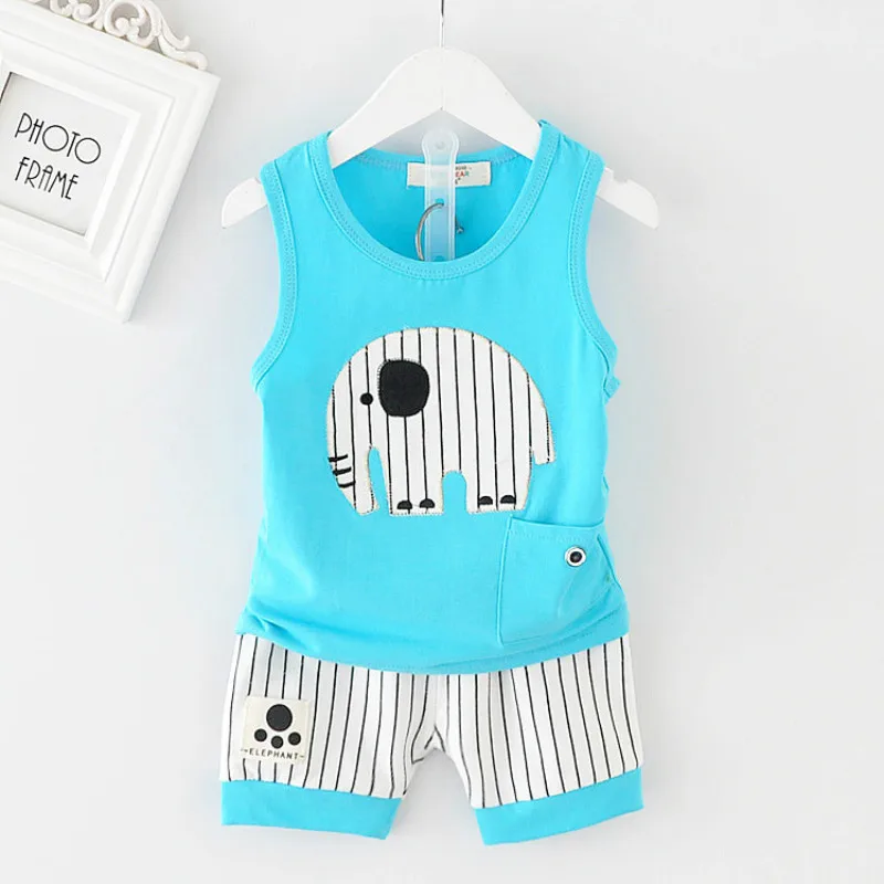 2018 summer baby clothes for boy and girl children's wear cartoon elephant costume for boy comfortable vest shorts kids set
2018 summer baby clothes for boy and girl children's wear cartoon elephant costume for boy comfortable vest shorts kids set
