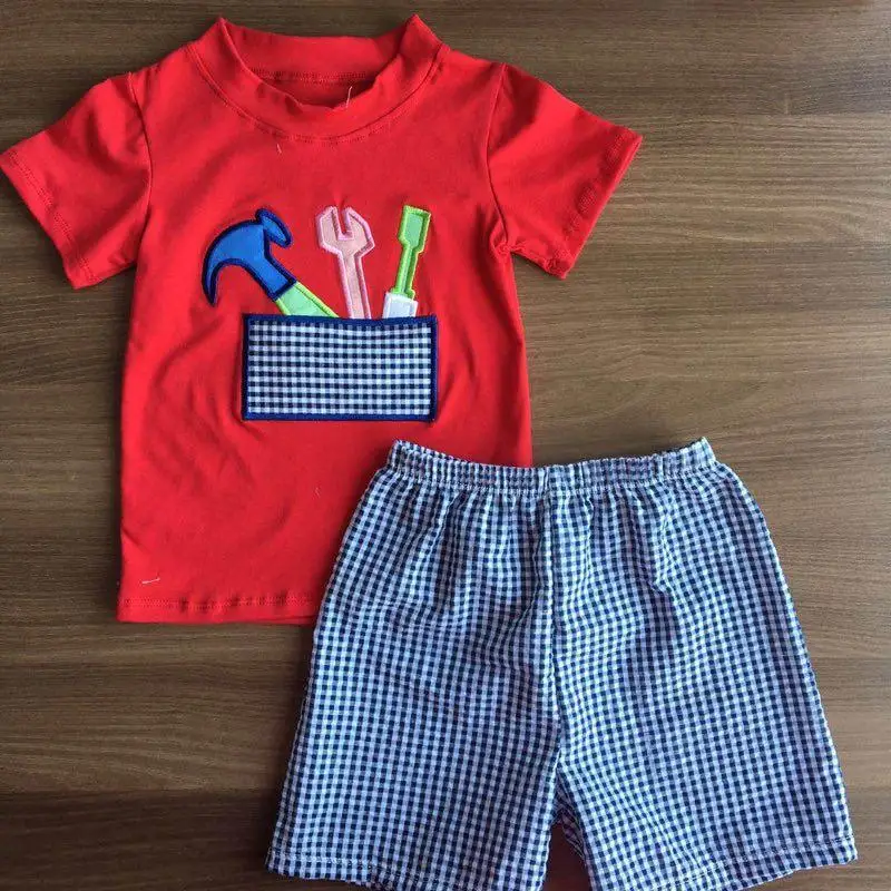 Puresun Baby Boy Set Fashion Tool Set New Design Toddler Embroidery Seersucker Shorts Baby Summer Boutique Clothing
Puresun Baby Boy Set Fashion Tool Set New Design Toddler Embroidery Seersucker Shorts Baby Summer Boutique Clothing
