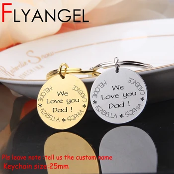 FLYANGEL Engraved Custom Kids Name Father Keychain Engraved Keyring We Love You Dad Cute Car Key Tag Father's Day Jewelry Gifts
FLYANGEL Engraved Custom Kids Name Father Keychain Engraved Keyring We Love You Dad Cute Car Key Tag Father's Day Jewelry Gifts
