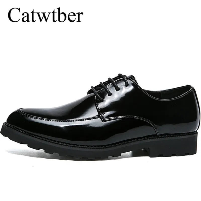 Фото Catwtber Men Leather Shoes Oxford Casual Men's Dress Business Flats Breathable Banquet Wedding | Обувь