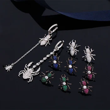 AAA+ Fashion Ant Earrings Silver Tone White Green Blue Red CZ Studs Taste Beetle Earrings For Women
AAA+ Fashion Ant Earrings Silver Tone White Green Blue Red CZ Studs Taste Beetle Earrings For Women