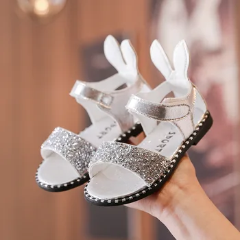 Size 21-30 Girl Sandals Rabbit Ear Bling Shiny shoes Rhinestone princess Girl Flat Shoes With Bow Kids Comfortable Sandals
Size 21-30 Girl Sandals Rabbit Ear Bling Shiny shoes Rhinestone princess Girl Flat Shoes With Bow Kids Comfortable Sandals