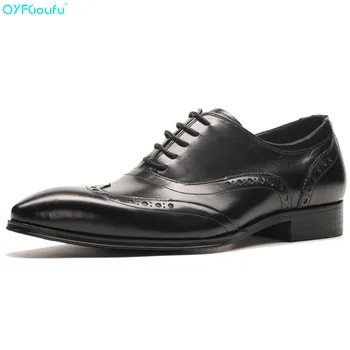 QYFCIOUFU Genuine Leather Men Business Shoe Men British Dress Office Formal Shoe Pointed Toe Casual Fashion Brogue Leather Shoes
QYFCIOUFU Genuine Leather Men Business Shoe Men British Dress Office Formal Shoe Pointed Toe Casual Fashion Brogue Leather Shoes