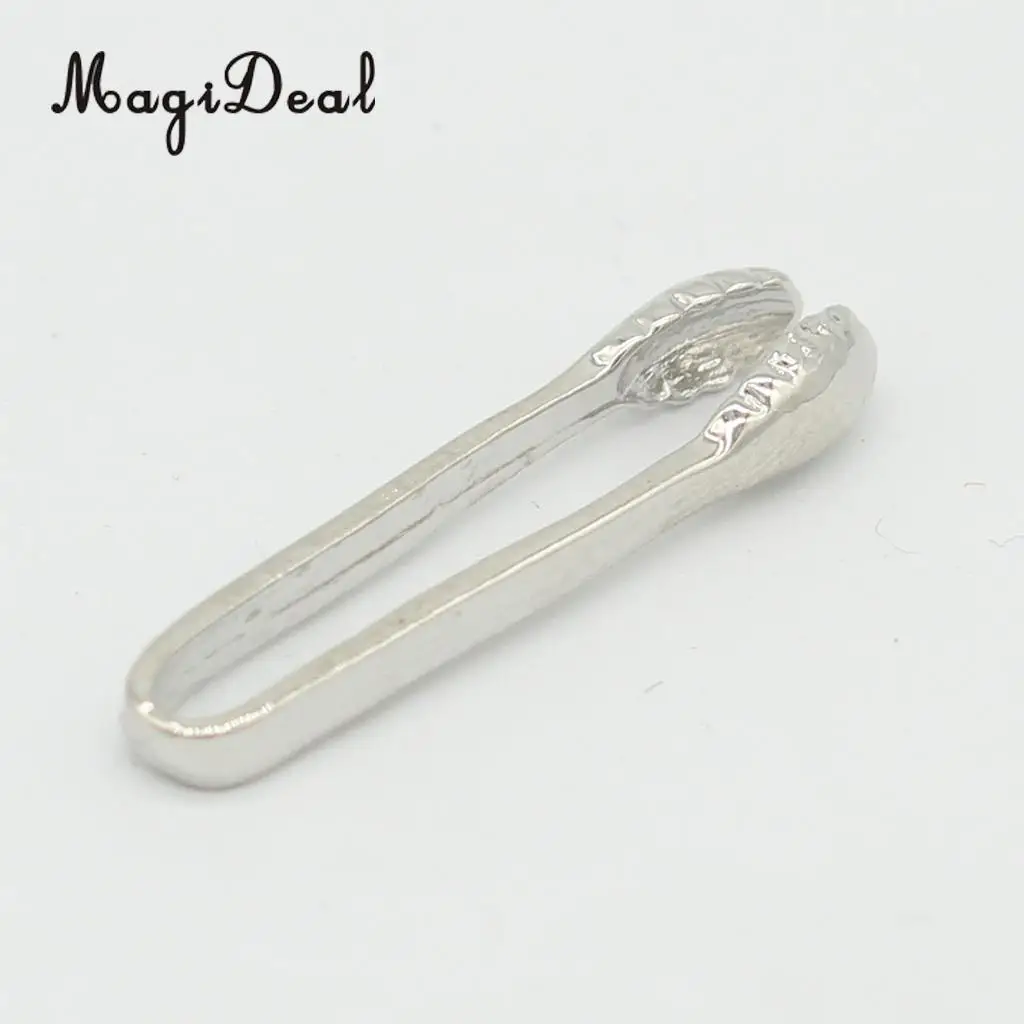 Set of 4 Pieces Miniature Metal Food Clip Tongs Cookware for 1/12 Dollhouse Kitchen Accessories