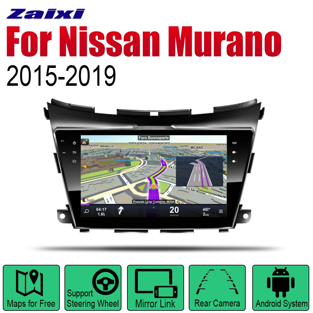 Автомагнитола ZaiXi 2DIN с Android GPS навигацией и Bluetooth для Nissan Murano 2015 ~