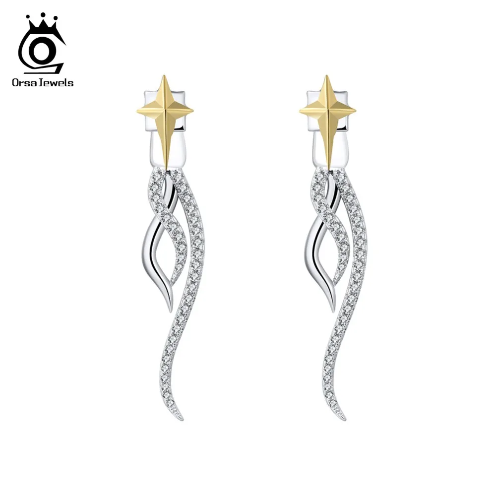 ORSA JEWELS Original Design Stud Earrings For Women Big Meteor Across Sky AAA Cubic Zircon Romantic Female Party Jewelry OE218
ORSA JEWELS Original Design Stud Earrings For Women Big Meteor Across Sky AAA Cubic Zircon Romantic Female Party Jewelry OE218