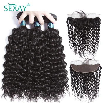 Pre Plucked Lace Frontal Closure With Bundles Sexay Brazilian Water Wave Remy Human Hair Weave 3Pcs With 13x4 Frontal Closure
Pre Plucked Lace Frontal Closure With Bundles Sexay Brazilian Water Wave Remy Human Hair Weave 3Pcs With 13x4 Frontal Closure