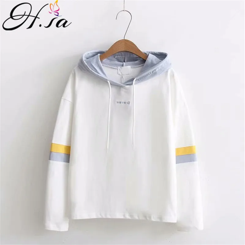 H.SA Fashion New 2018 Patchwork Hooded Pullover stiching Color Hoodies Casual Women Sweatshirt casual Tops Long Sleeved Hoody
H.SA Fashion New 2018 Patchwork Hooded Pullover stiching Color Hoodies Casual Women Sweatshirt casual Tops Long Sleeved Hoody