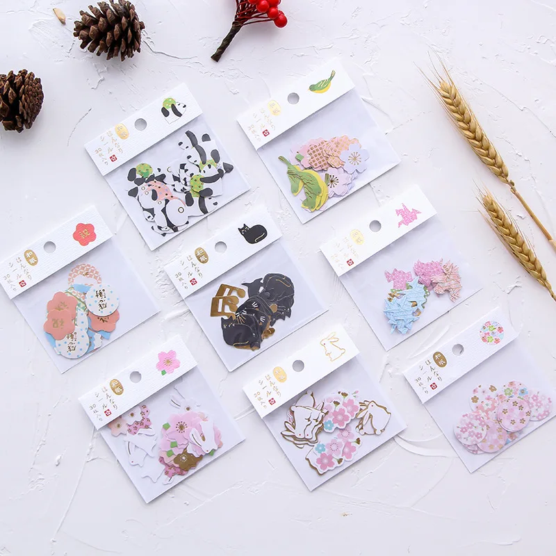 Creative cartoon cute animals panda cherry blossom Japanese and paper stickers diy hand account diary decorative stickers
Creative cartoon cute animals panda cherry blossom Japanese and paper stickers diy hand account diary decorative stickers