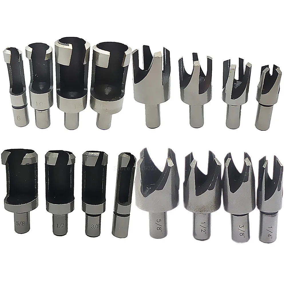 16pc Wood Plug Cutter Dowel Cutter Make Counter Sink Bored Holes Straight & Tapered Taper Drill Bit 5/8" 1/2" 3/8" 1/4" 6mm-16mm
16pc Wood Plug Cutter Dowel Cutter Make Counter Sink Bored Holes Straight & Tapered Taper Drill Bit 5/8" 1/2" 3/8" 1/4" 6mm-16mm